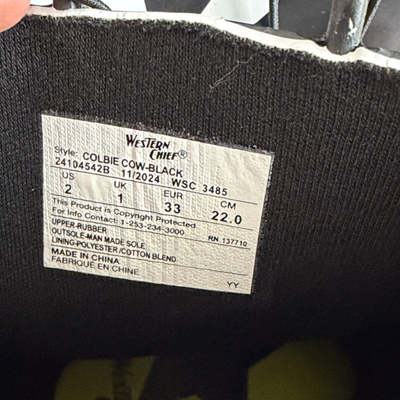 ✨$22✨NWT•Western Chief•Kids’ Colbie Cow Waterproof Rain Boots | Size 2 - Picture 7 of 11